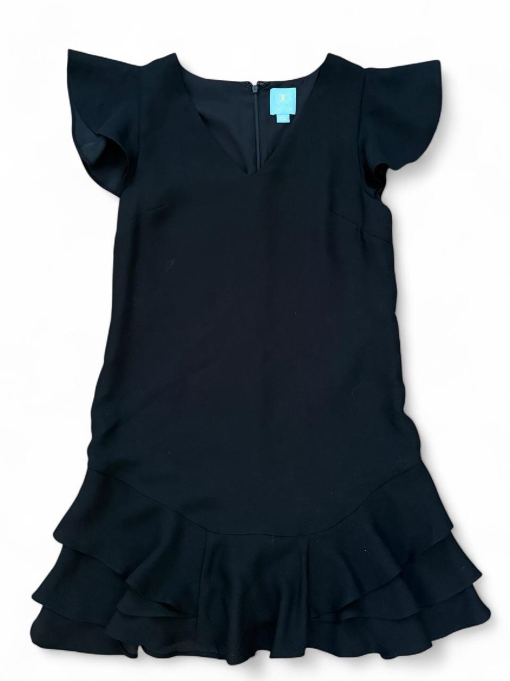 Cece classic black ruffle dress - size 2